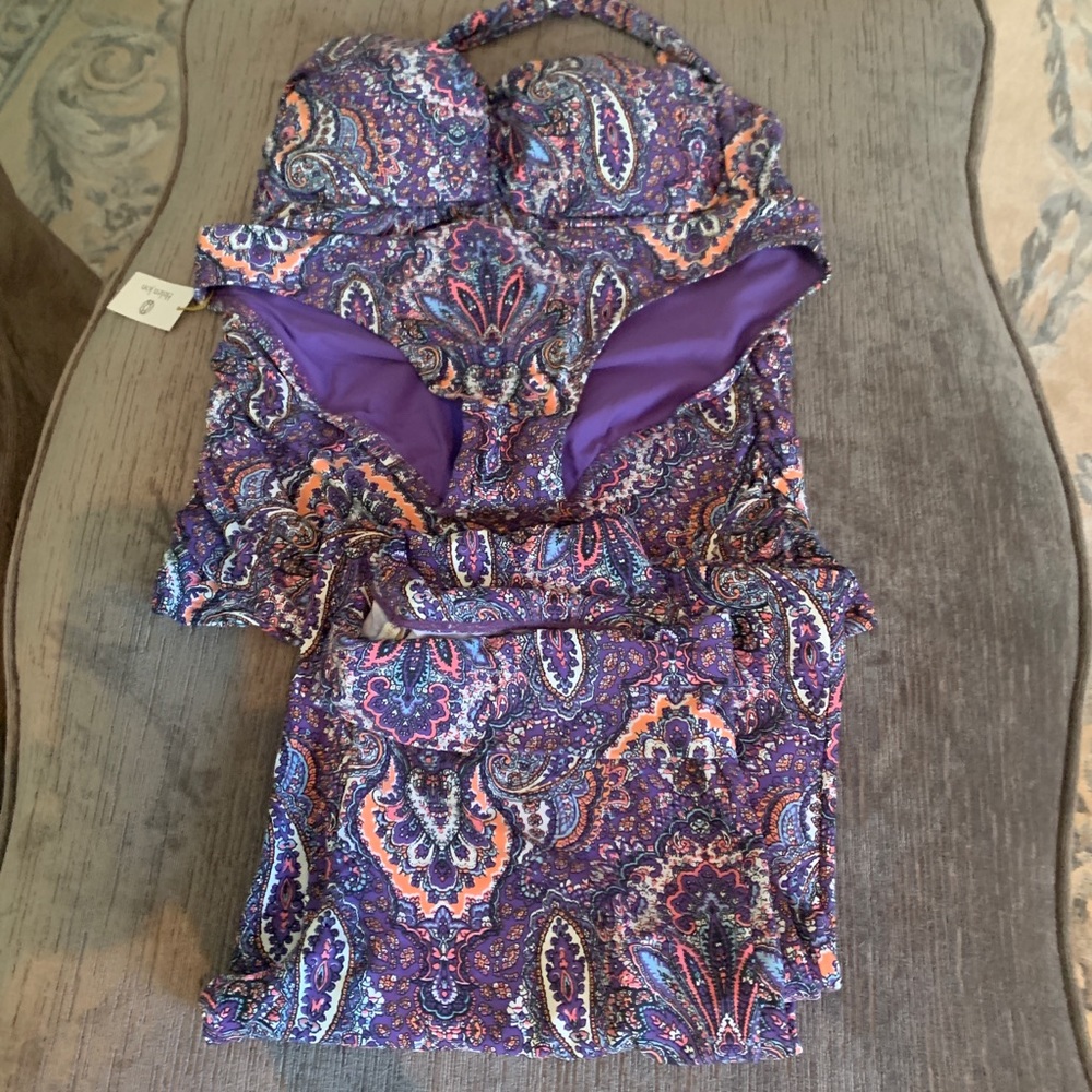 NWT!! Stunning Helen Jon 3 piece Tankini top, Bikini bottom and Beach pants